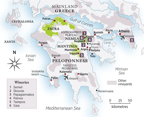 Peloponnese-winery-map